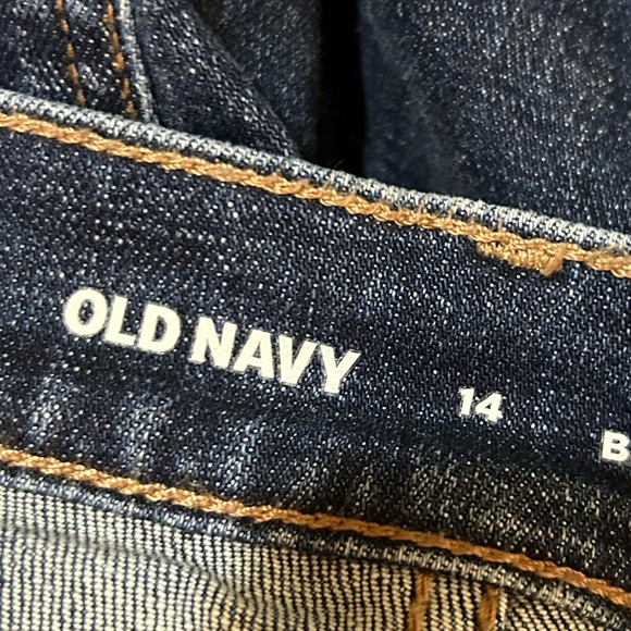 OLD NAVY BARREL LEG HIGH RISE DARK WASH SIZE 14 - Picture 3 of 5